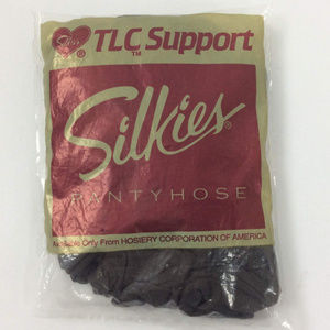 Vintage Silkies Pantyhose M Black 1990s Lingerie